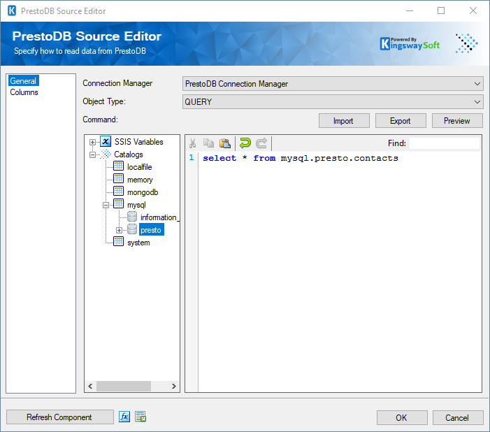 PrestoDB Source - Query